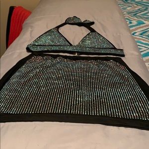 Sparkling Mini skirt and bra top
